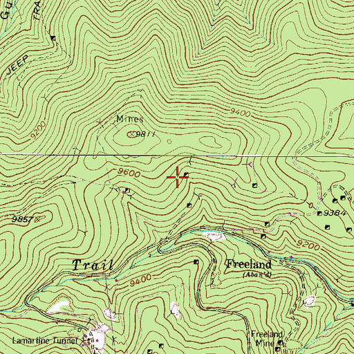 Topographic Map of Mary Ann Shaft Mine, CO