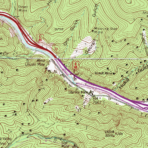 Topographic Map of Maude Monroe Mine, CO