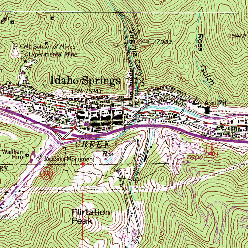 Topographic Map of Ophir-Argo Mine, CO