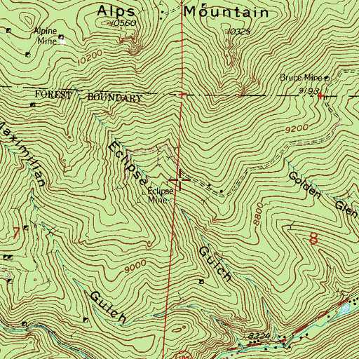 Topographic Map of Silver Bell Mine, CO