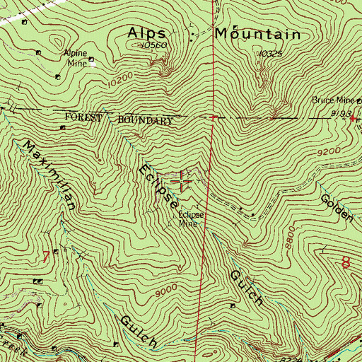 Topographic Map of Silver Ring Mine, CO