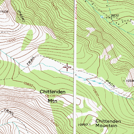 Topographic Map of Chittenden Mountain Trail, CO