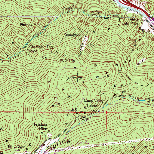 Topographic Map of Squaw Mine, CO