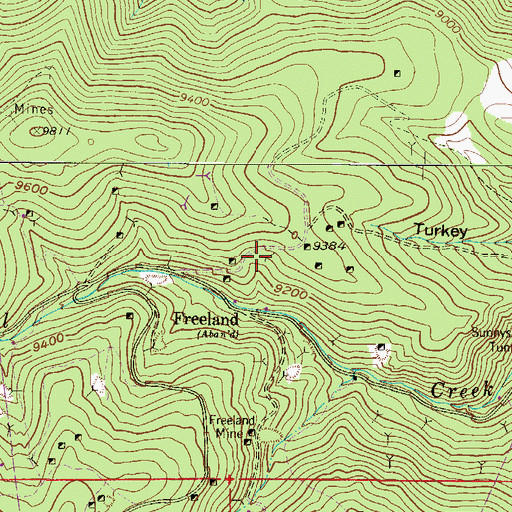 Topographic Map of Turner Tunnel Mine, CO