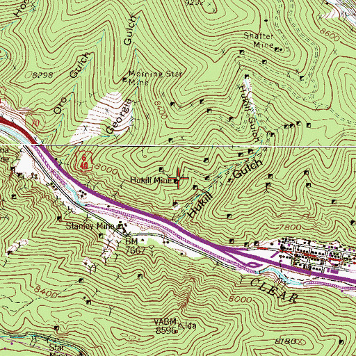 Topographic Map of Two Kings Mine, CO