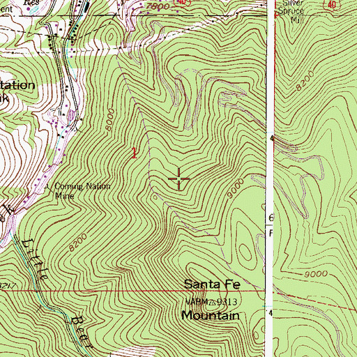 Topographic Map of Union Mine, CO