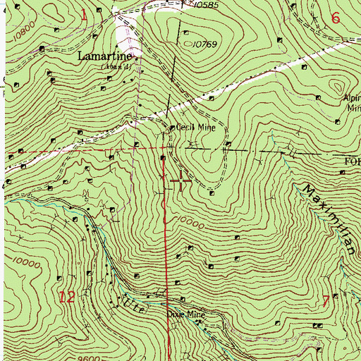 Topographic Map of Veteran Mine, CO