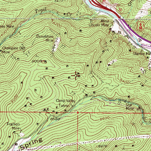 Topographic Map of Tyson Mine, CO