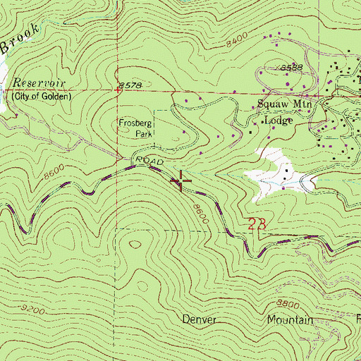 Topographic Map of Beaver Brook Mine, CO