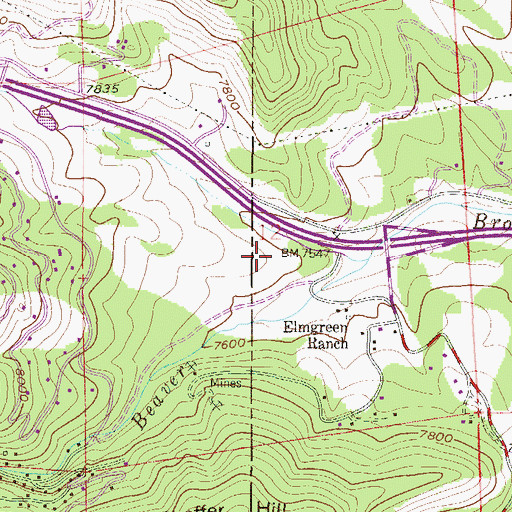 Topographic Map of Brandt Mine, CO