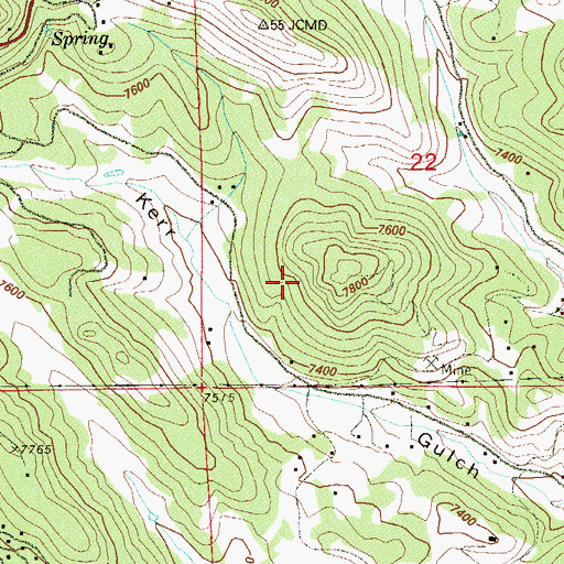 Topographic Map of Sunrise Peak Pegmatite Quarry, CO