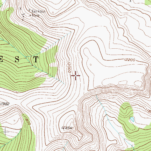 Topographic Map of Alva Mine, CO