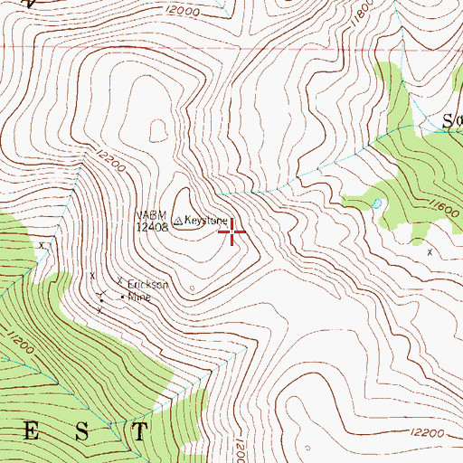 Topographic Map of California Bell Mine, CO