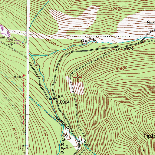 Topographic Map of Bryan Lode Mine, CO