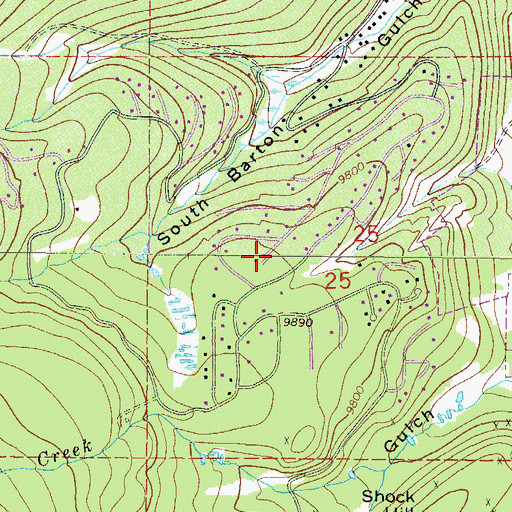 Topographic Map of Peak Seven West, CO