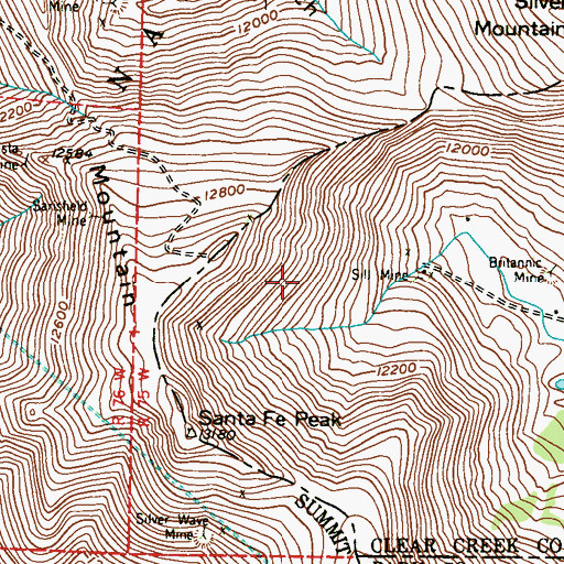 Topographic Map of Treasure Vault Mine, CO