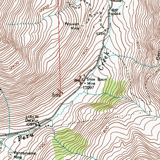 Topographic Map of Anderson Tunnel Mine, CO