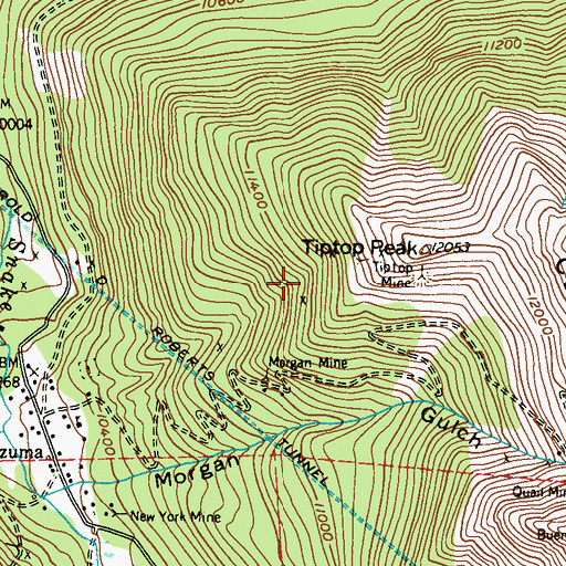Topographic Map of Fisherman Mine, CO