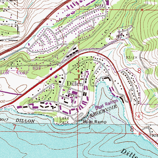 Topographic Map of Dillon, CO