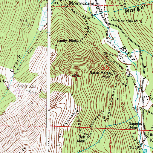 Topographic Map of Meteor Lode Mine, CO