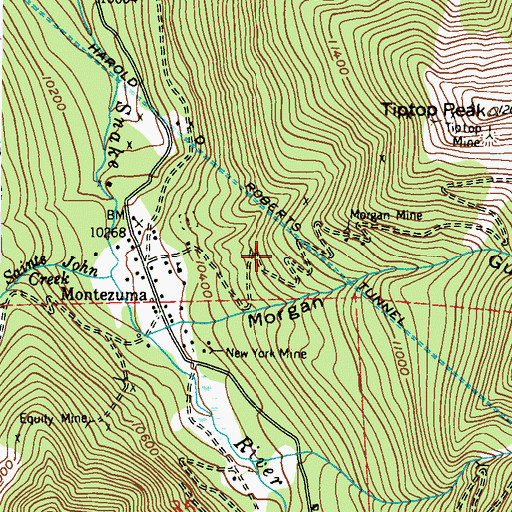 Topographic Map of Poor Boy Mine, CO