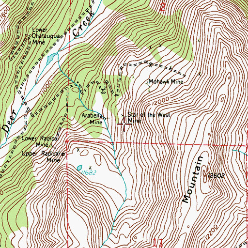 Topographic Map of Richelieu Mine, CO