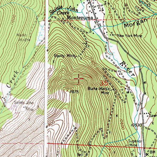Topographic Map of Silver King Mine, CO