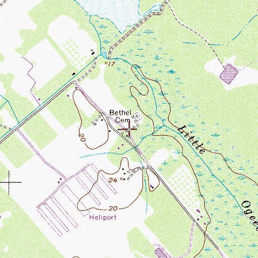 Topographic Map of Bethel School (historical), GA