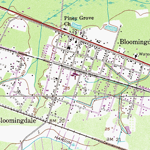 Topographic Map of Bloomingdale Elementary School, GA