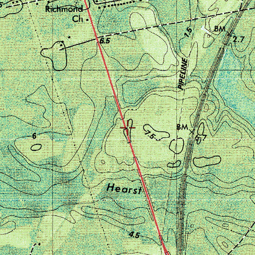 Topographic Map of Exit 19, GA