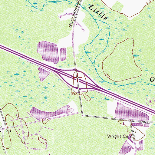 Topographic Map of Exit 31, GA