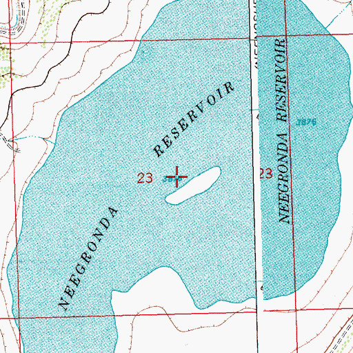 Topographic Map of Neegronda Reservoir, CO