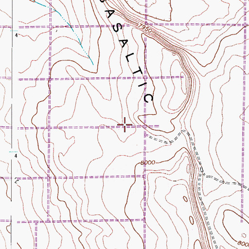 Topographic Map of Basaltic Hills, CO