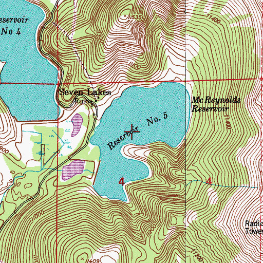 Topographic Map of McReynolds Reservoir, CO