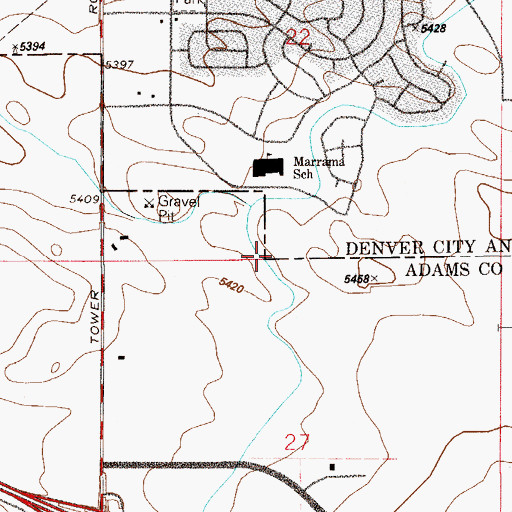 Topographic Map of East Branch Highline Canal, CO