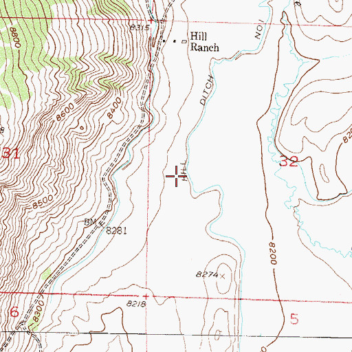 Topographic Map of Hill Ditch Number 1, CO