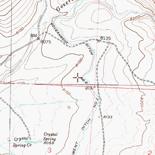 Topographic Map of Government Ditch Number 2, CO