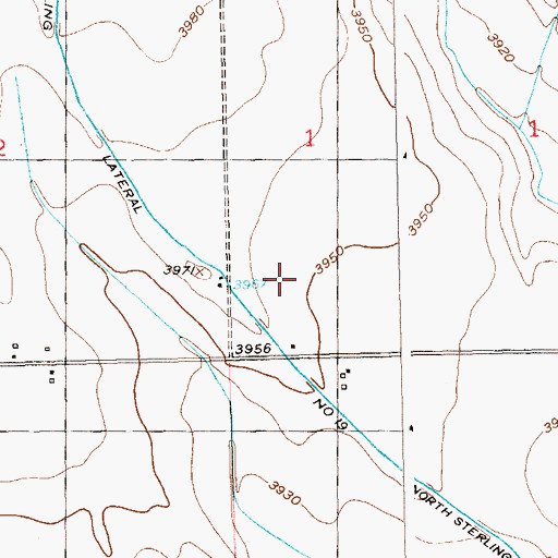 Topographic Map of North Sterling Lateral Number 19, CO
