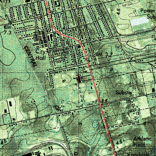 Topographic Map of Port Wentworth Elementary School, GA
