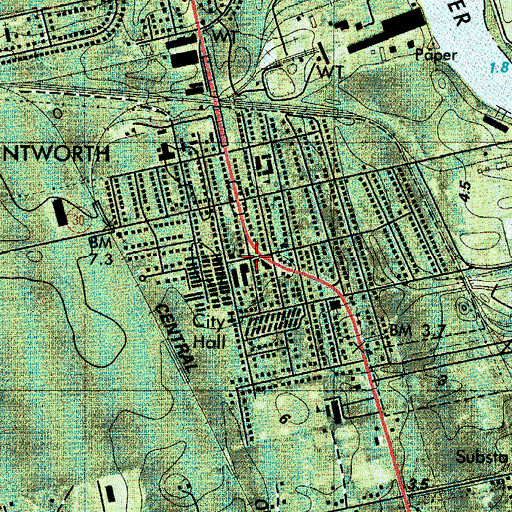 Topographic Map of Port Wentworth Post Office, GA