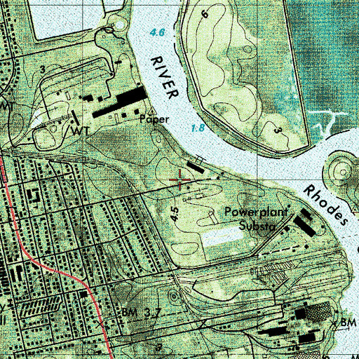Topographic Map of Potters Grove Plantation (historical), GA