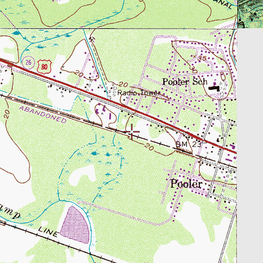 Topographic Map of Saint Paul Church (historical), GA
