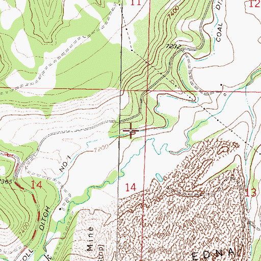 Topographic Map of Koll Ditch Number 1, CO