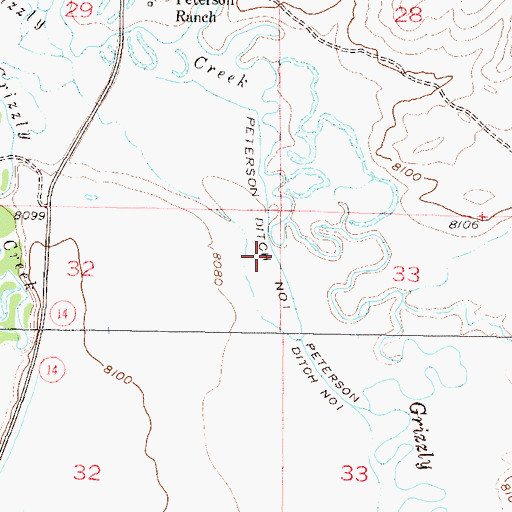 Topographic Map of Peterson Ditch Number 1, CO