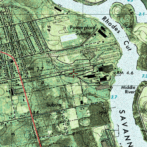 Topographic Map of The Grange Plantation (historical), GA