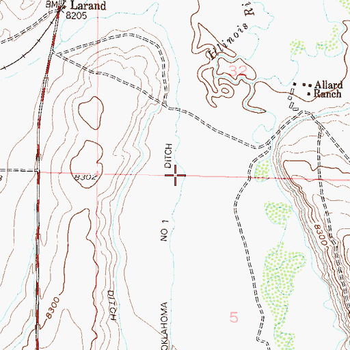 Topographic Map of Oklahoma Ditch Number 1, CO