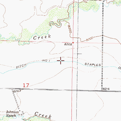 Topographic Map of Staples Ditch Number 1, CO