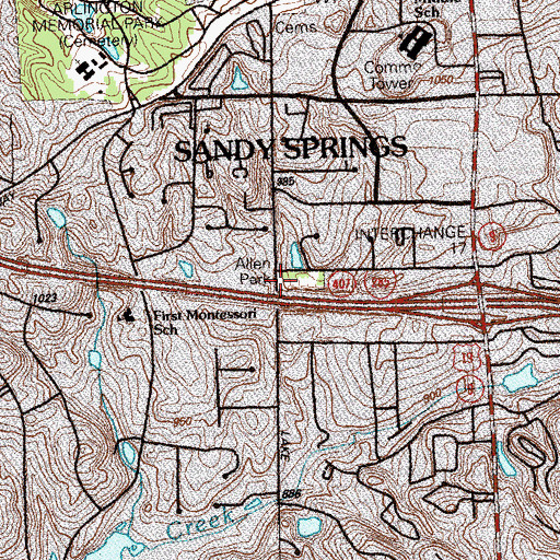 Topographic Map of Allen Park, GA