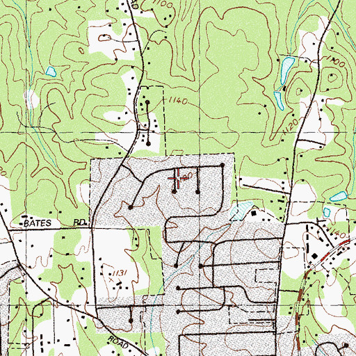 Topographic Map of Andover North, GA