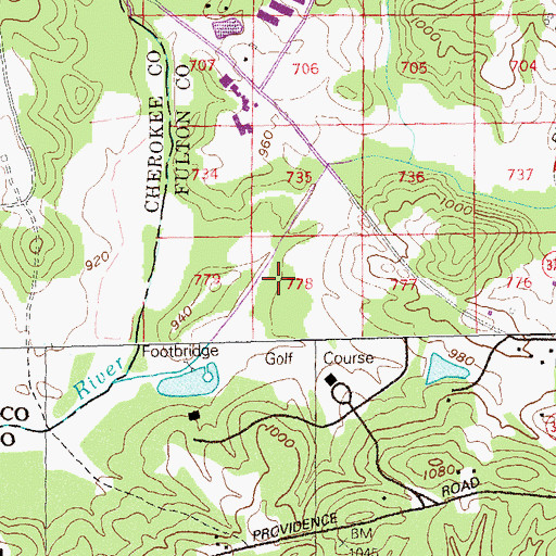 Topographic Map of Atlanta National Golf Course, GA